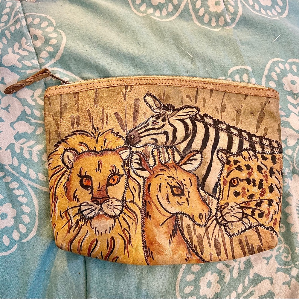 Emily Ann Hand-painted Leather Safari Pouch